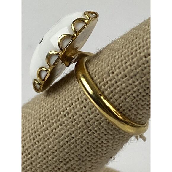 Walt Disney Productions Minnie Mouse Gold Tone Adjustable Ring Hula Hawaiian - Picture 7 of 12